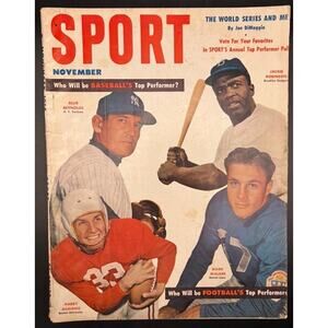 1952 Sport Jackie Robinson Magazine Brooklyn Dodgers, Satchel Paige, Marciano